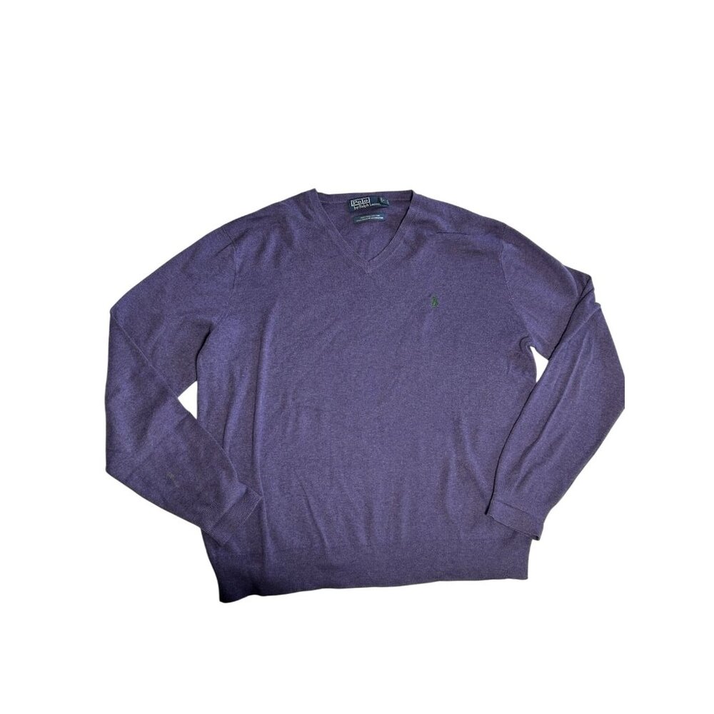 Polo Ralph Lauren Sweater Mens Large 100% Pima Cotton Slim Fit Casual Preppy